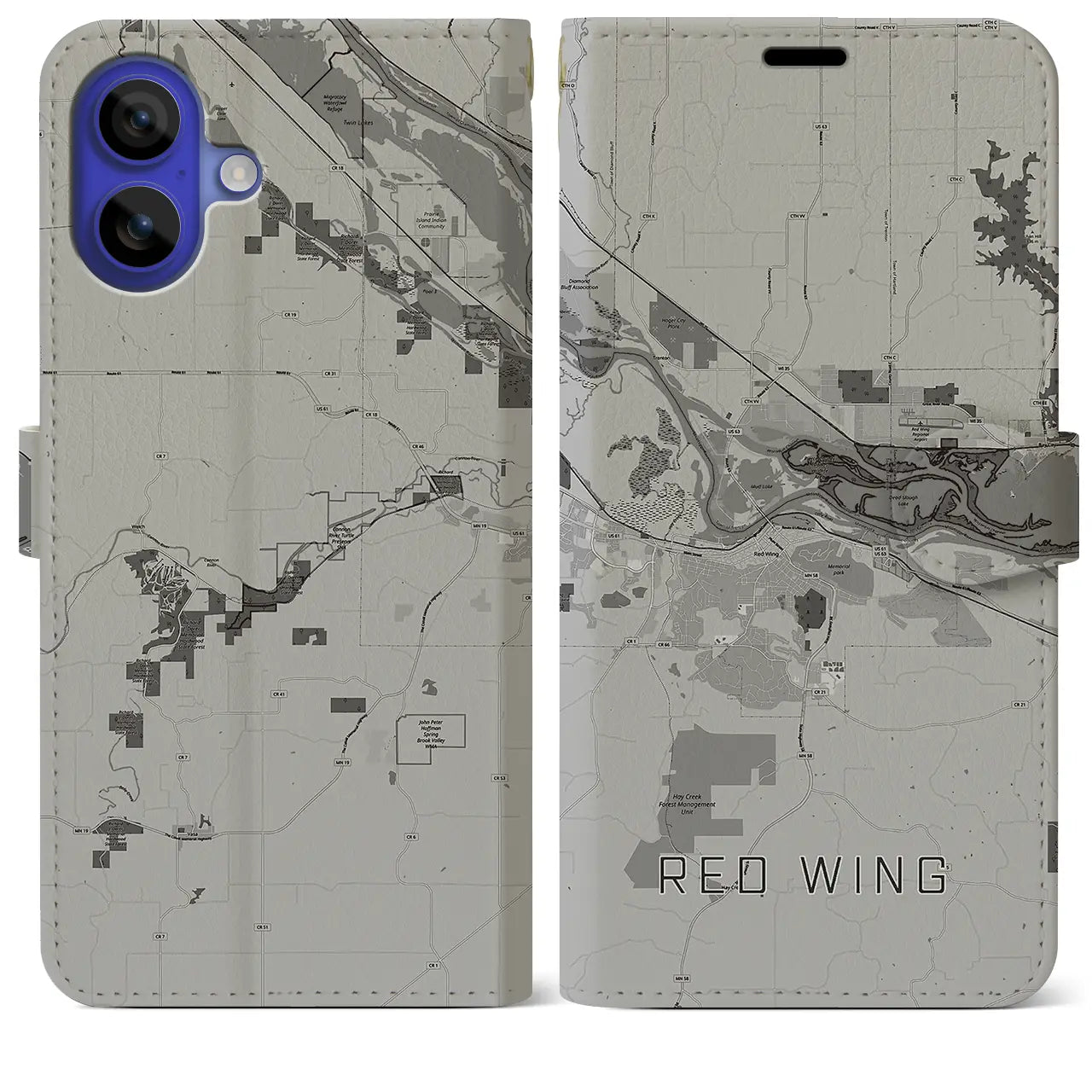 【レッドウイング(アメリカ)】地図柄iPhoneケース(手帳タイプ)
