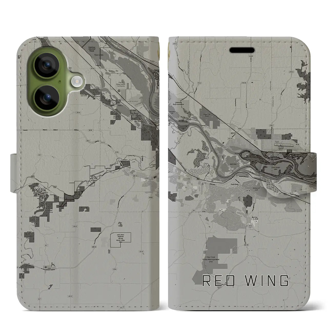 【レッドウイング(アメリカ)】地図柄iPhoneケース(手帳タイプ)