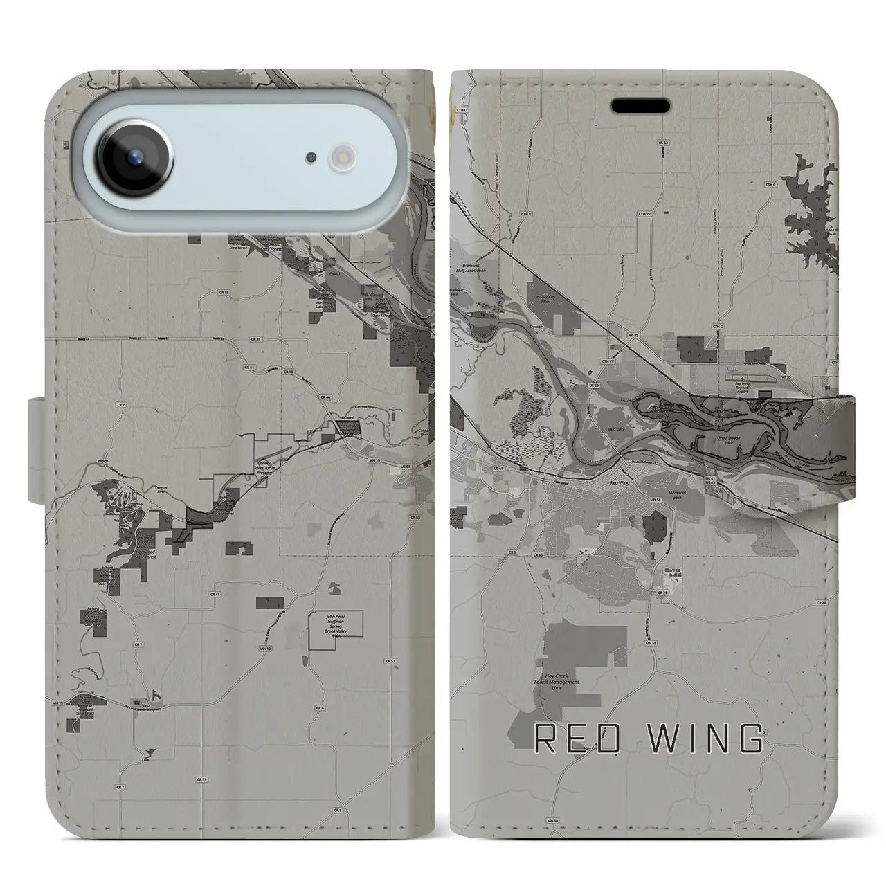 【レッドウイング(アメリカ)】地図柄iPhoneケース(手帳タイプ)