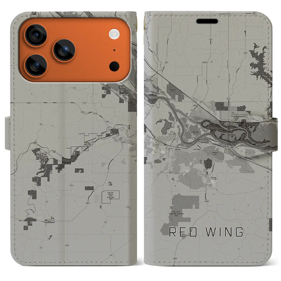 【レッドウイング(アメリカ)】地図柄iPhoneケース(手帳タイプ)