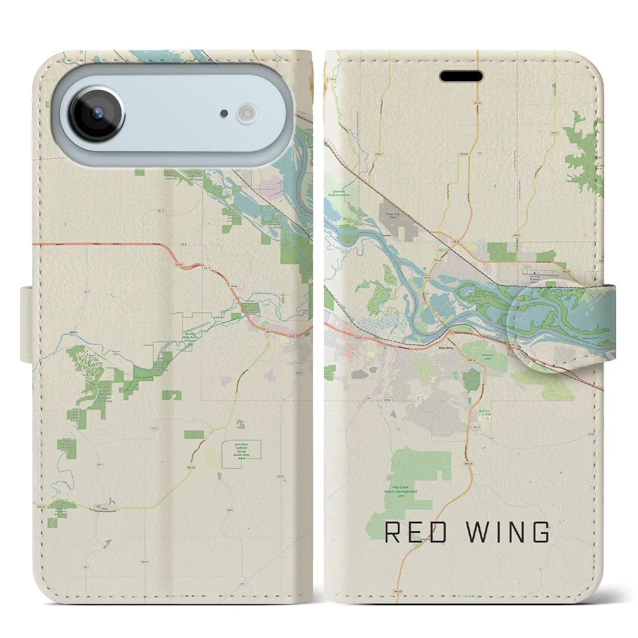 【レッドウイング(アメリカ)】地図柄iPhoneケース(手帳タイプ)