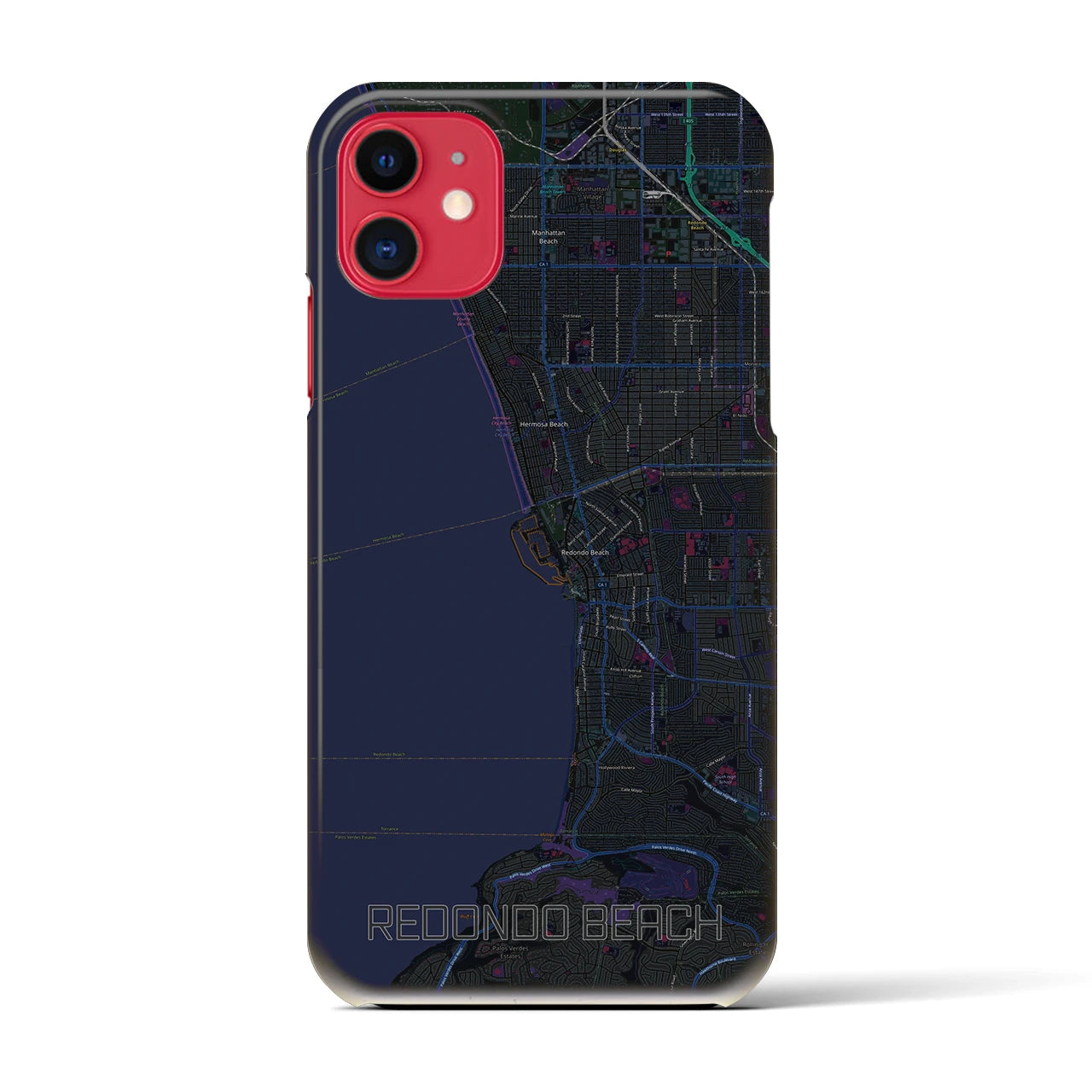 【レドンドビーチ(アメリカ)】地図柄iPhoneケース(バックカバータイプ)