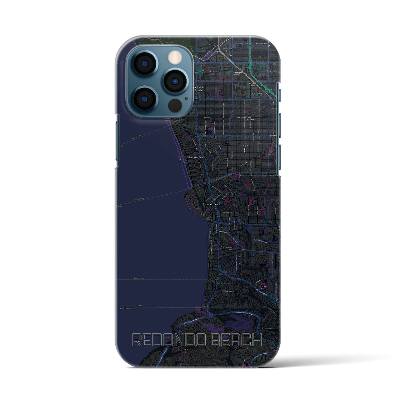 【レドンドビーチ(アメリカ)】地図柄iPhoneケース(バックカバータイプ)