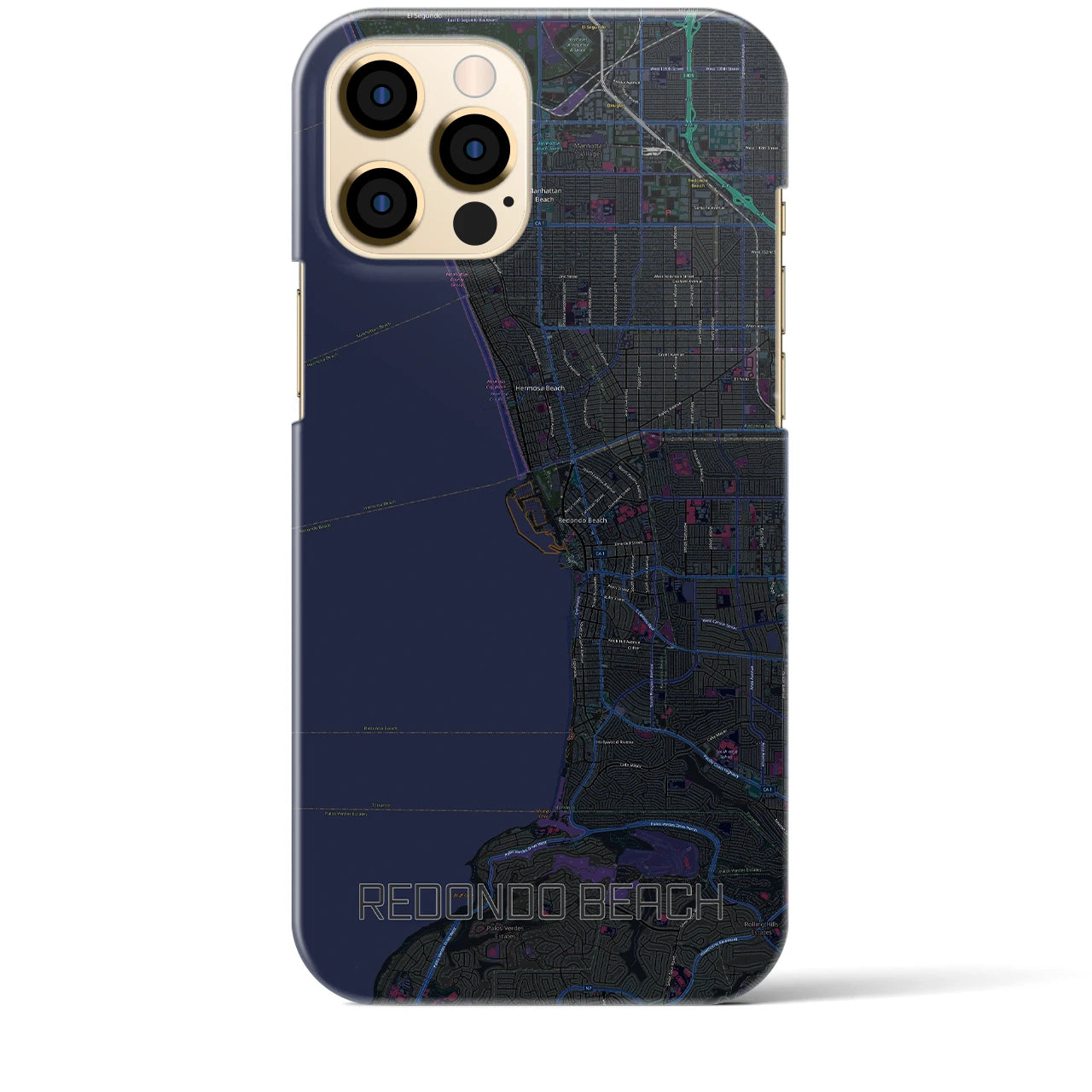 【レドンドビーチ(アメリカ)】地図柄iPhoneケース(バックカバータイプ)