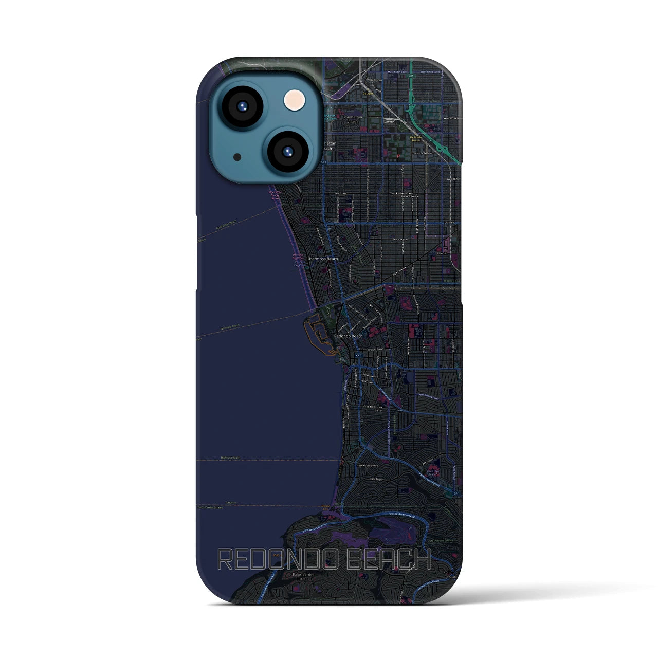 【レドンドビーチ(アメリカ)】地図柄iPhoneケース(バックカバータイプ)