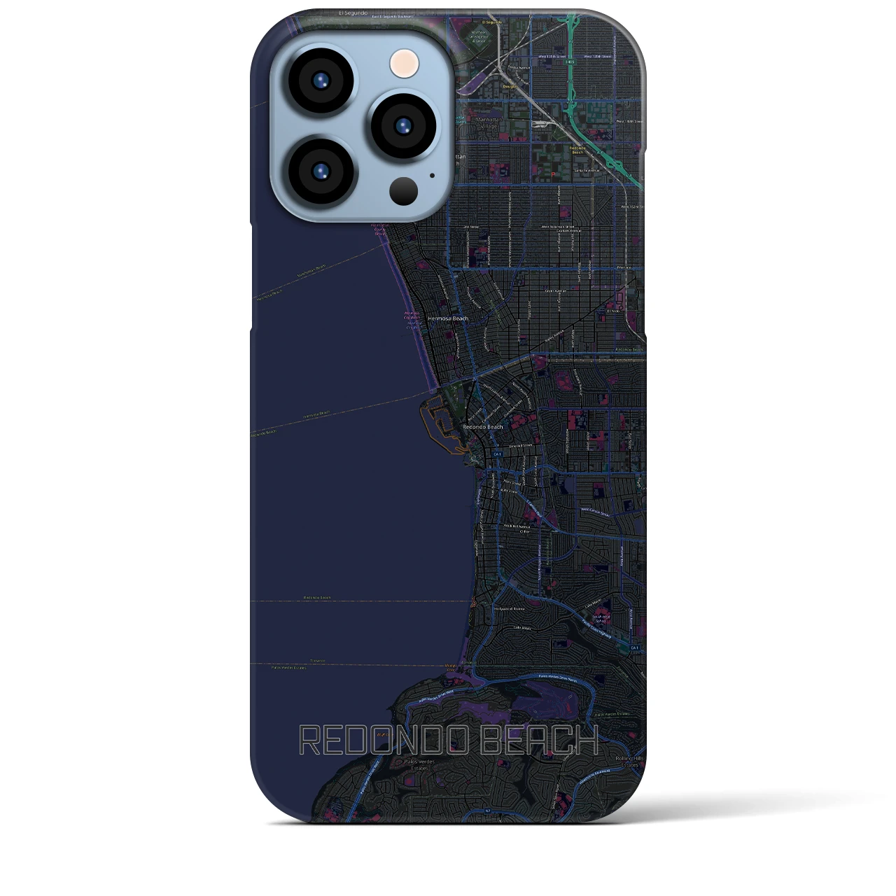 【レドンドビーチ(アメリカ)】地図柄iPhoneケース(バックカバータイプ)