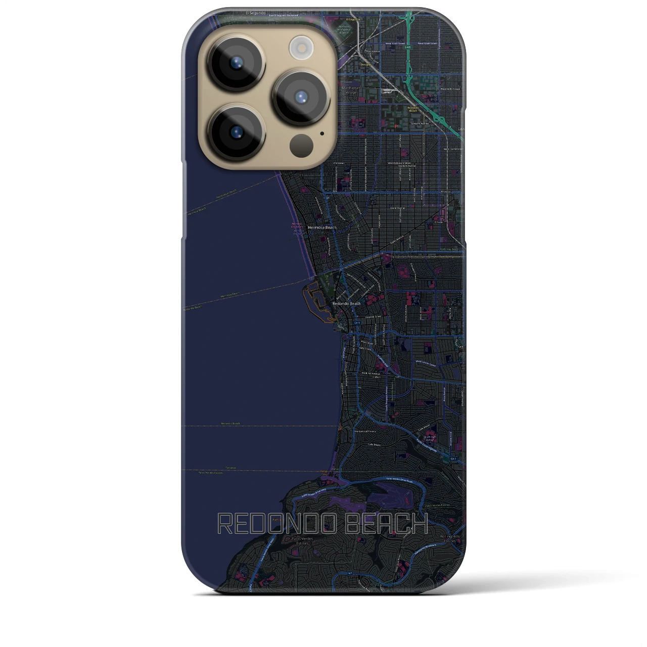 【レドンドビーチ(アメリカ)】地図柄iPhoneケース(バックカバータイプ)