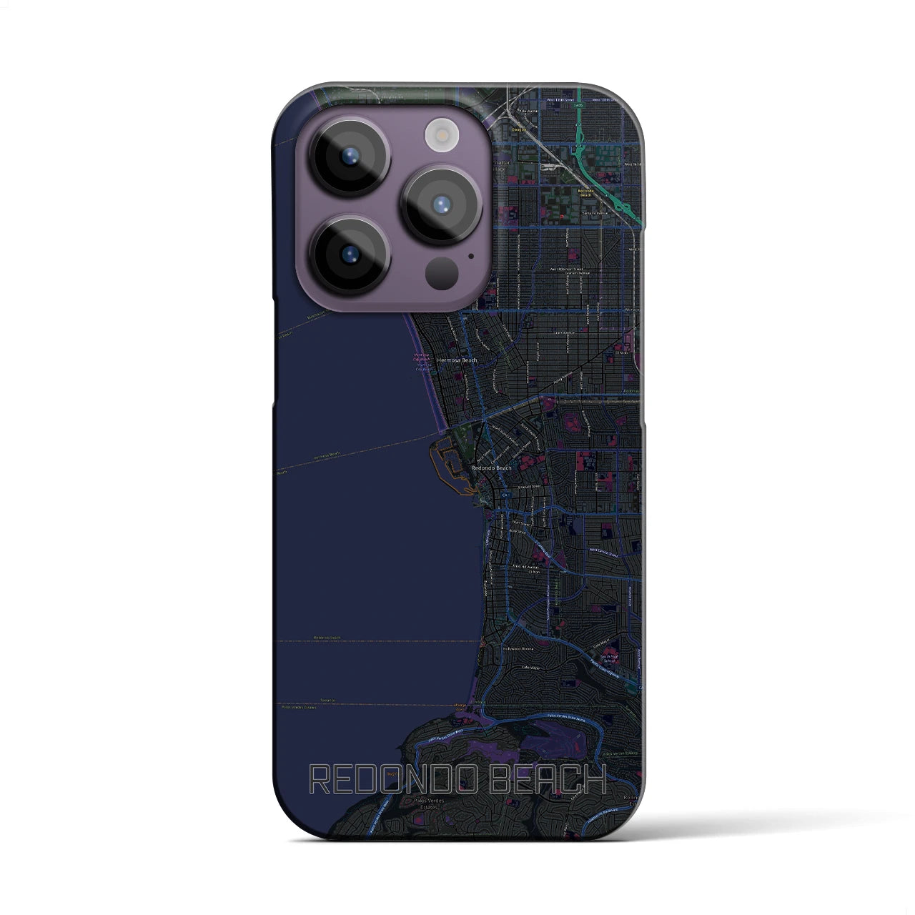【レドンドビーチ(アメリカ)】地図柄iPhoneケース(バックカバータイプ)