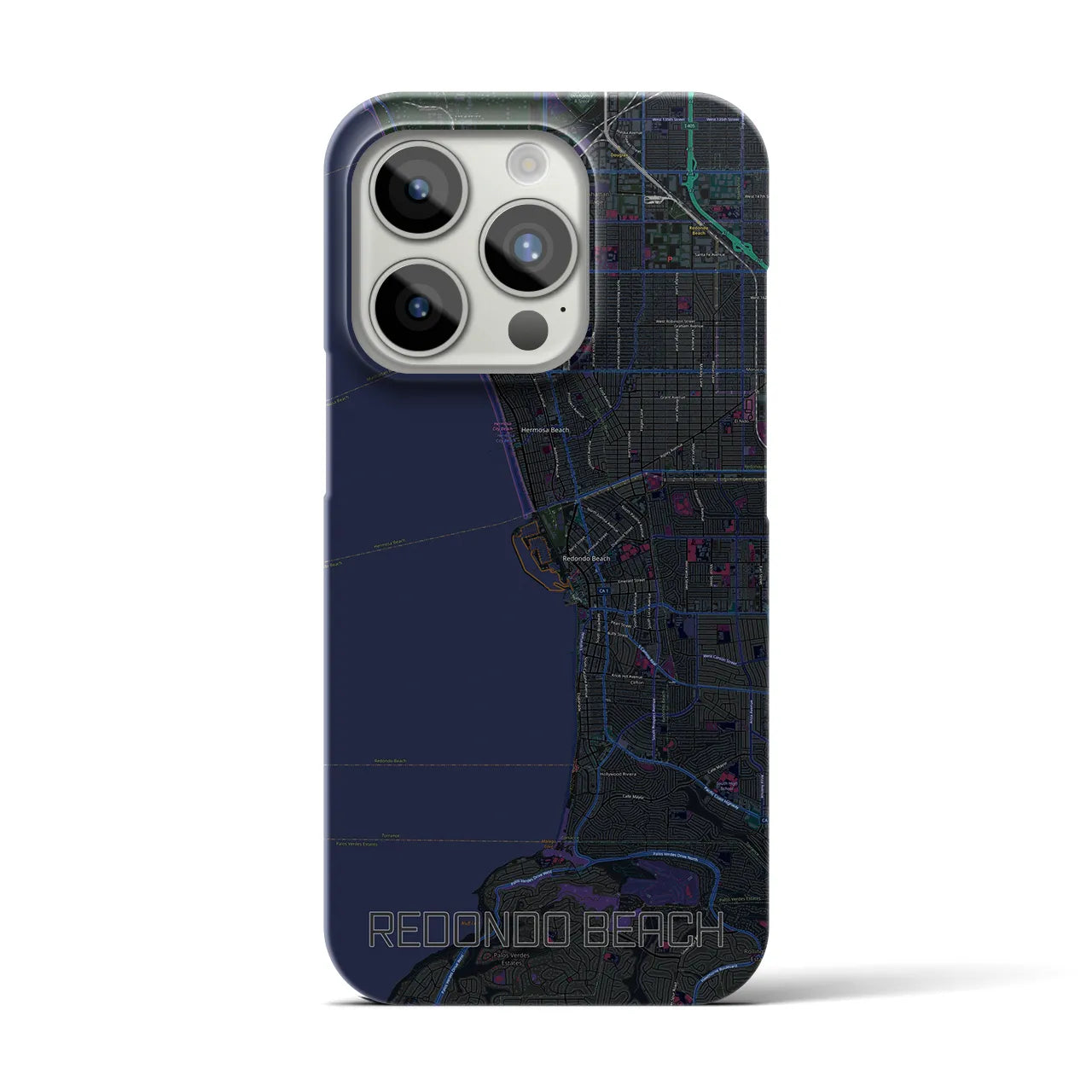 【レドンドビーチ(アメリカ)】地図柄iPhoneケース(バックカバータイプ)