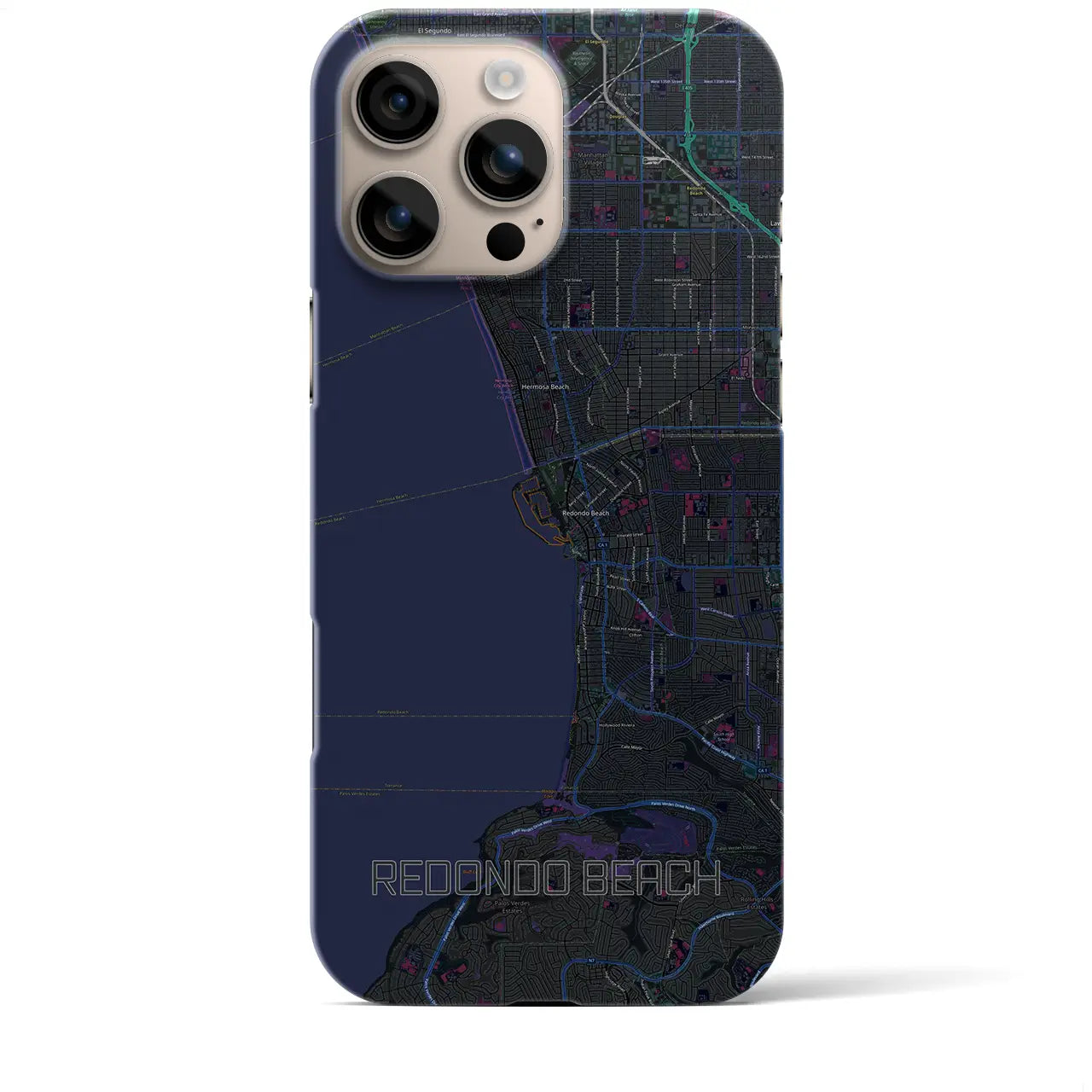 【レドンドビーチ(アメリカ)】地図柄iPhoneケース(バックカバータイプ)