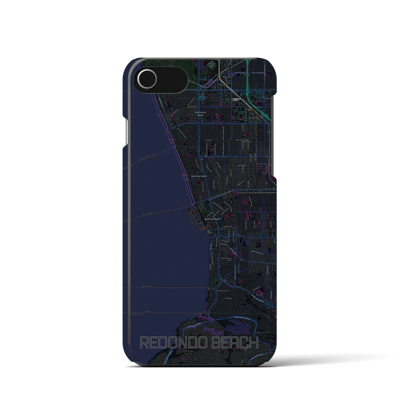 【レドンドビーチ(アメリカ)】地図柄iPhoneケース(バックカバータイプ)