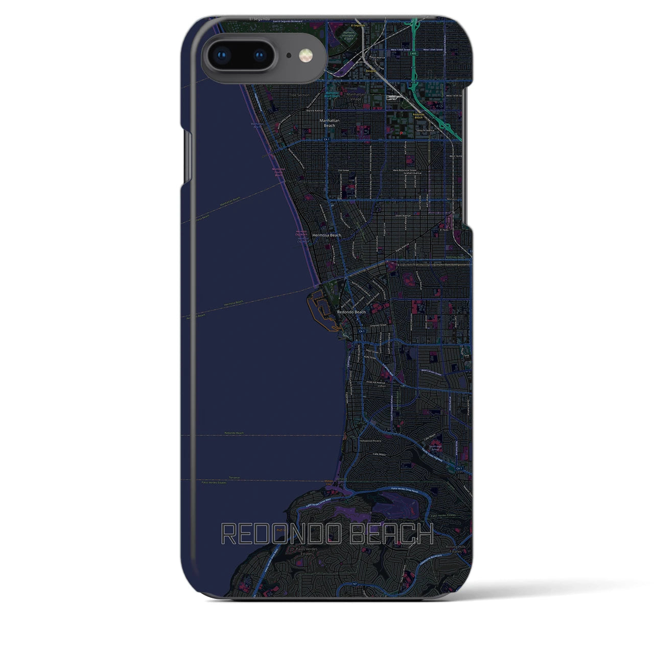 【レドンドビーチ(アメリカ)】地図柄iPhoneケース(バックカバータイプ)