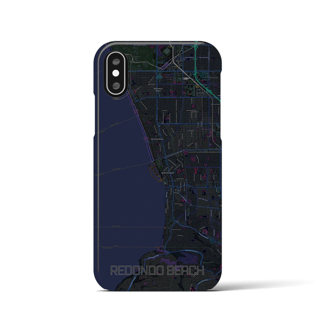 【レドンドビーチ(アメリカ)】地図柄iPhoneケース(バックカバータイプ)