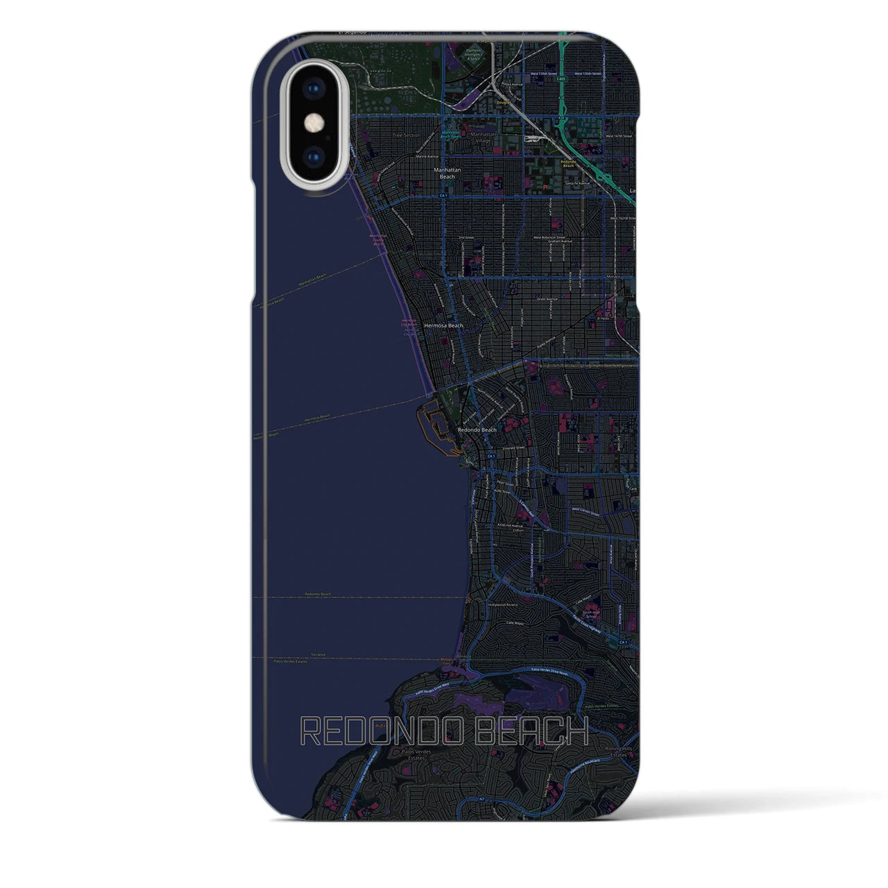 【レドンドビーチ(アメリカ)】地図柄iPhoneケース(バックカバータイプ)