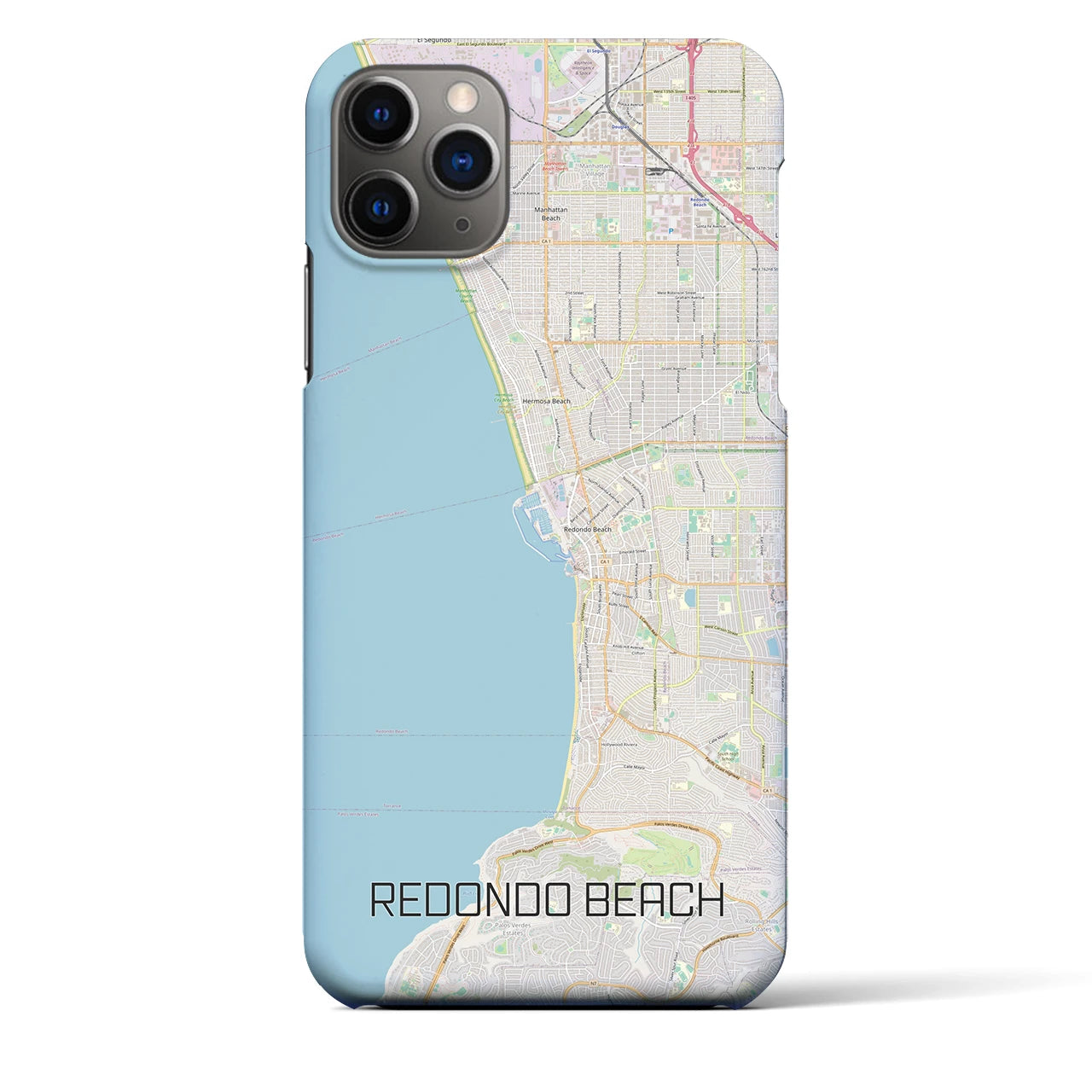 【レドンドビーチ(アメリカ)】地図柄iPhoneケース(バックカバータイプ)