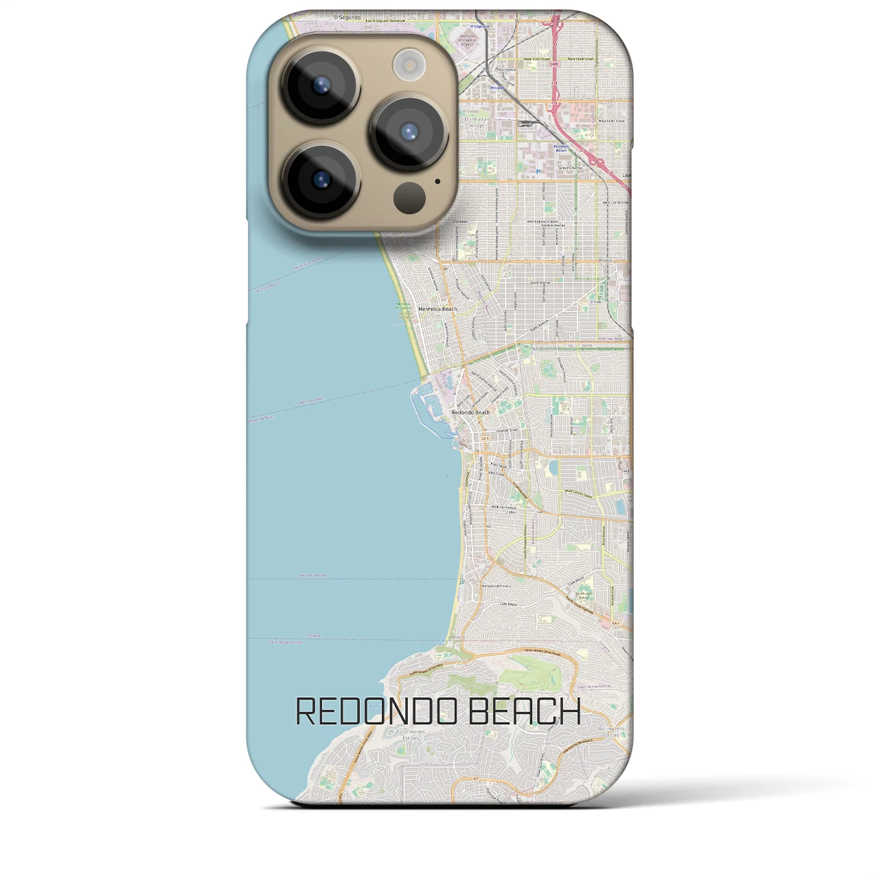 【レドンドビーチ(アメリカ)】地図柄iPhoneケース(バックカバータイプ)