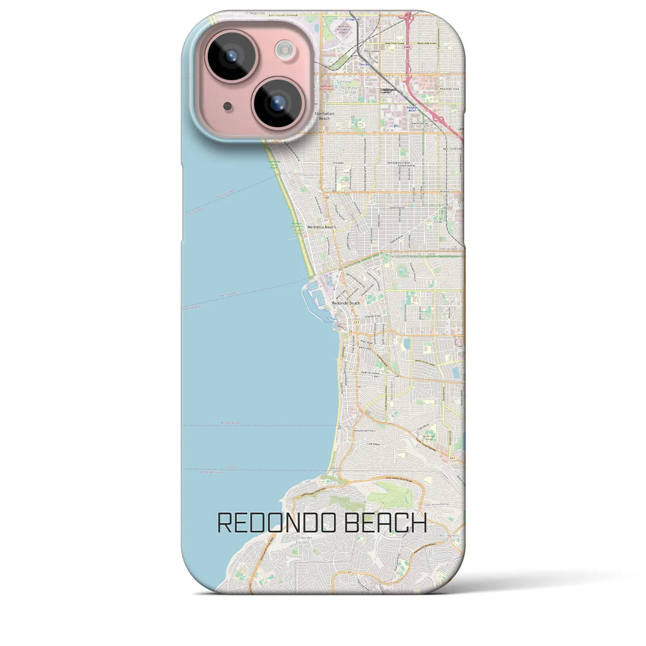 【レドンドビーチ(アメリカ)】地図柄iPhoneケース(バックカバータイプ)