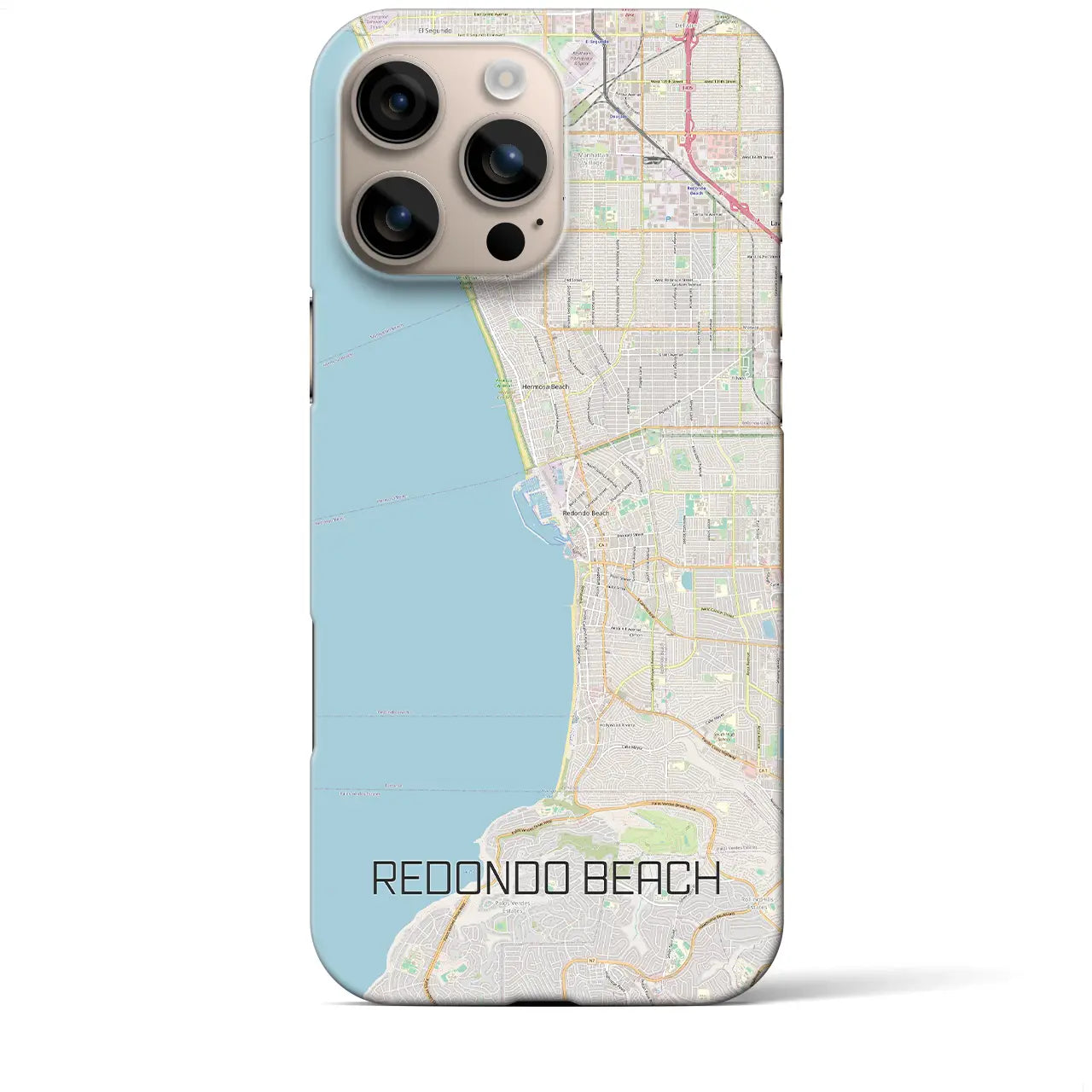 【レドンドビーチ(アメリカ)】地図柄iPhoneケース(バックカバータイプ)