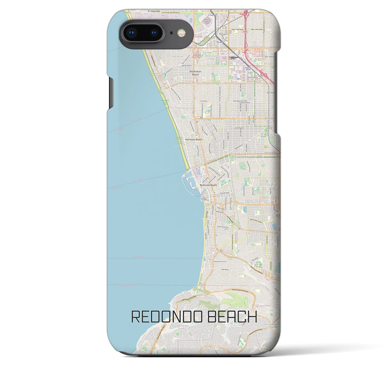 【レドンドビーチ(アメリカ)】地図柄iPhoneケース(バックカバータイプ)