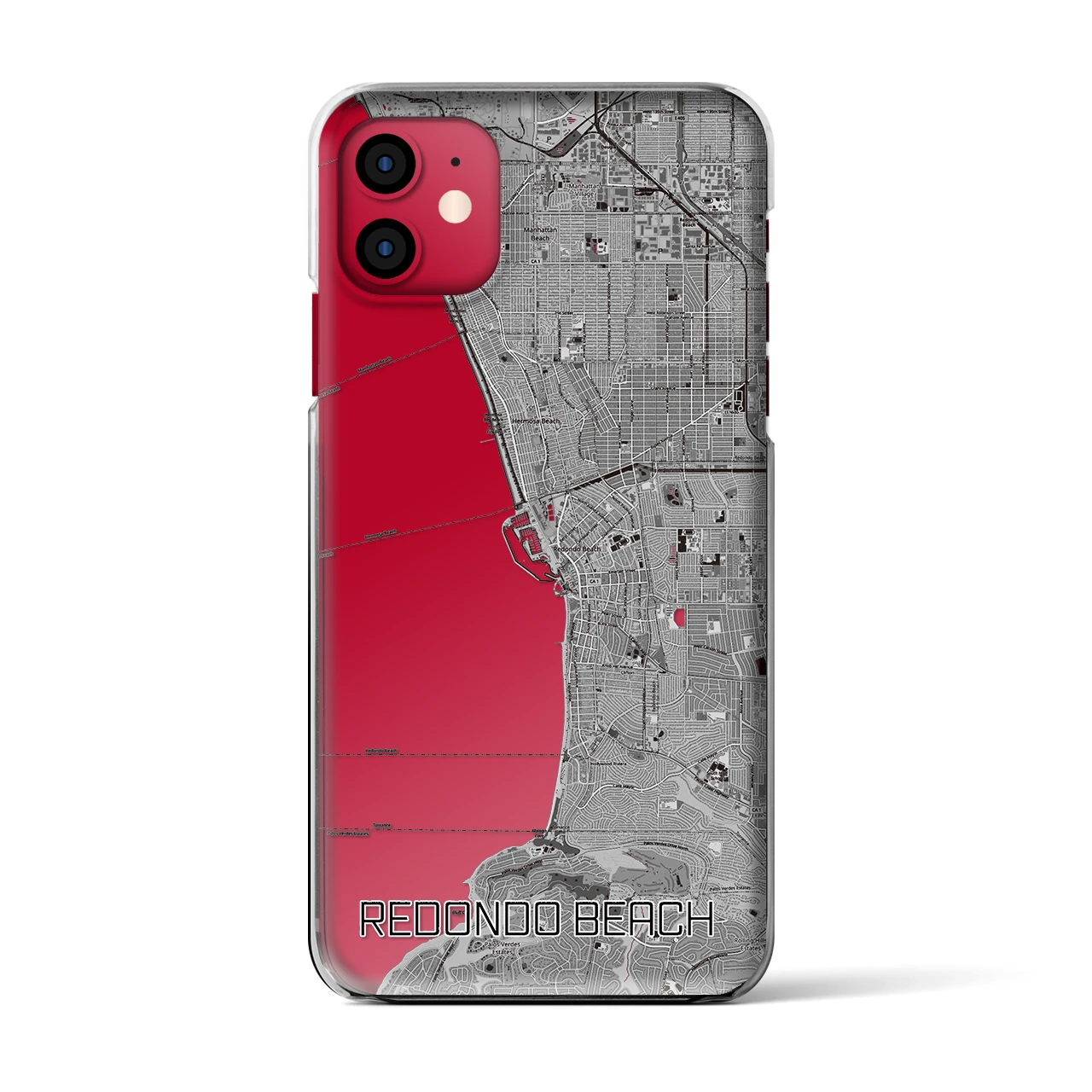 【レドンドビーチ(アメリカ)】地図柄iPhoneケース(クリアタイプ)