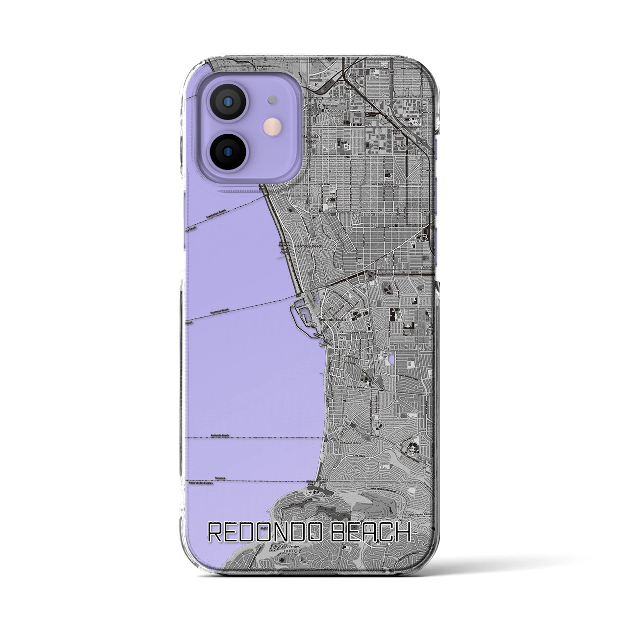 【レドンドビーチ(アメリカ)】地図柄iPhoneケース(クリアタイプ)