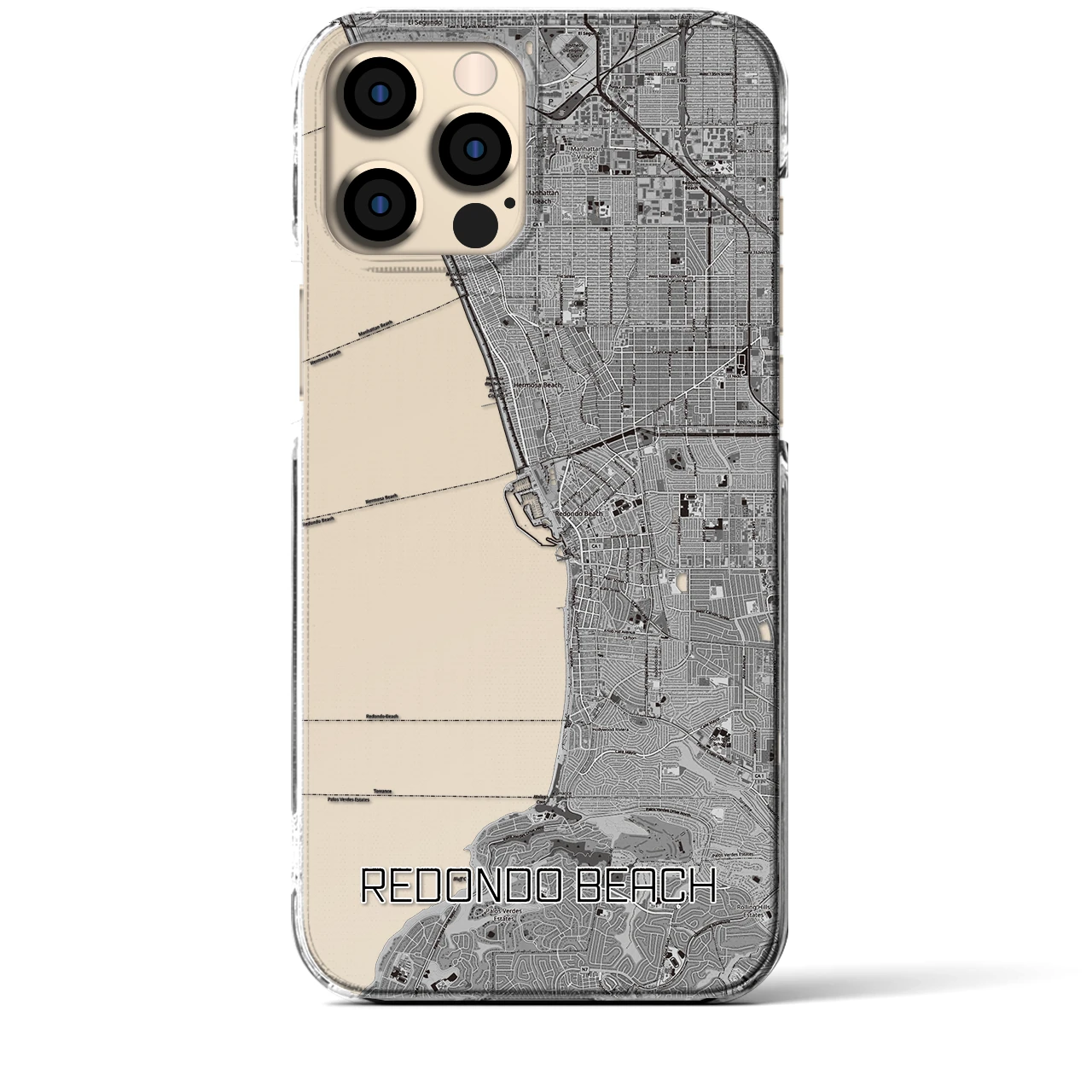 【レドンドビーチ(アメリカ)】地図柄iPhoneケース(クリアタイプ)