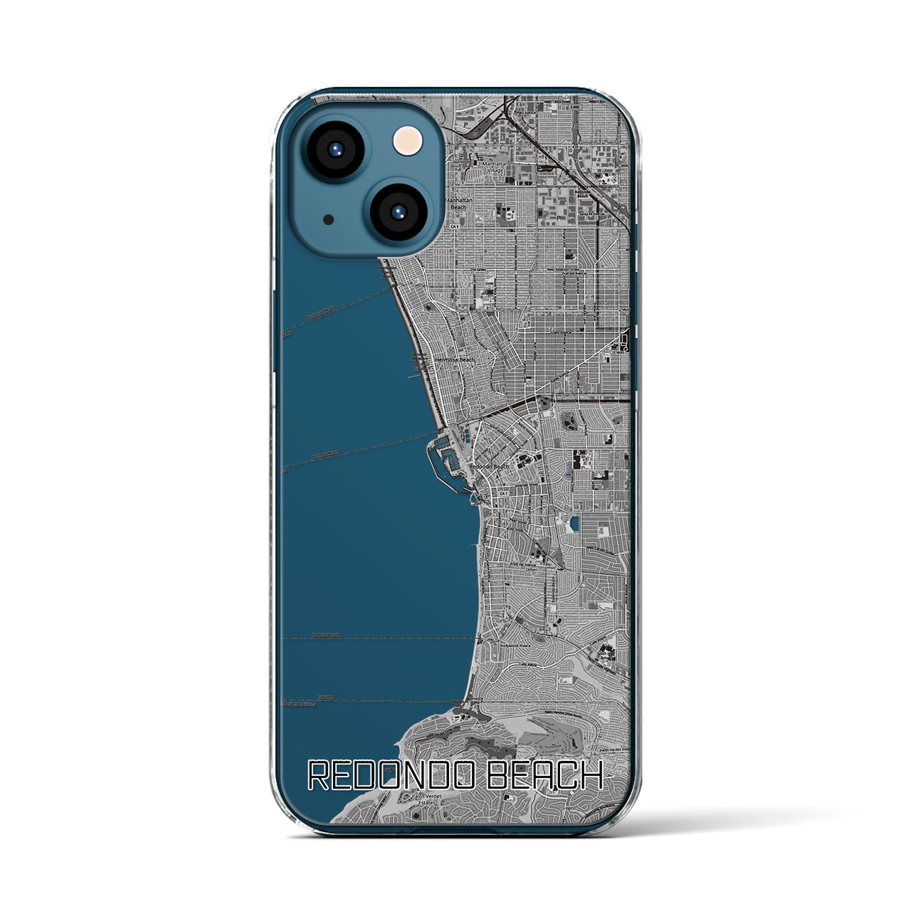 【レドンドビーチ(アメリカ)】地図柄iPhoneケース(クリアタイプ)