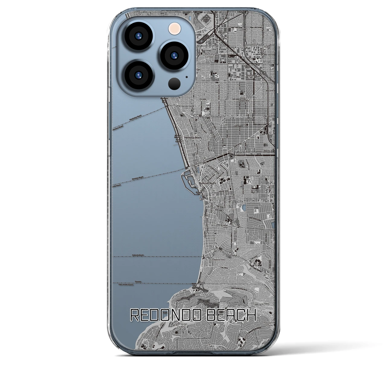 【レドンドビーチ(アメリカ)】地図柄iPhoneケース(クリアタイプ)