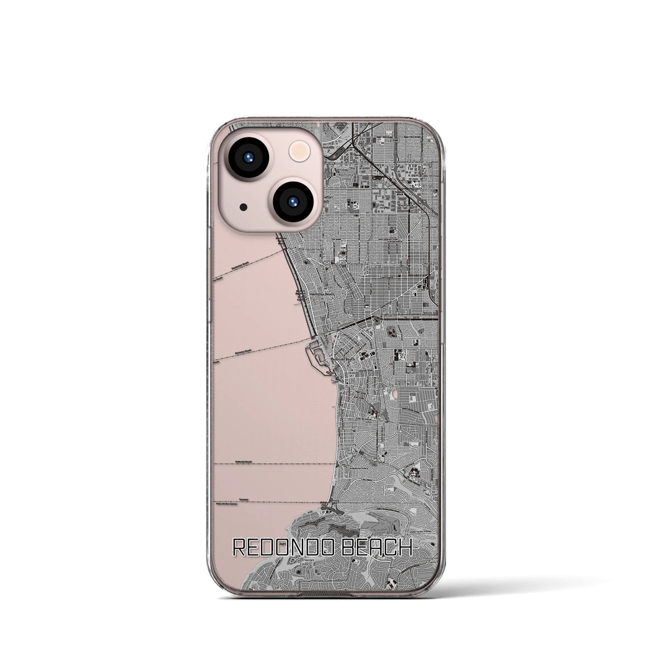 【レドンドビーチ(アメリカ)】地図柄iPhoneケース(クリアタイプ)