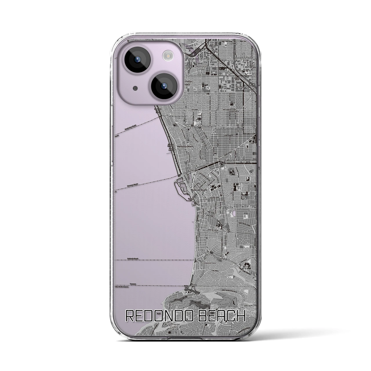 【レドンドビーチ(アメリカ)】地図柄iPhoneケース(クリアタイプ)