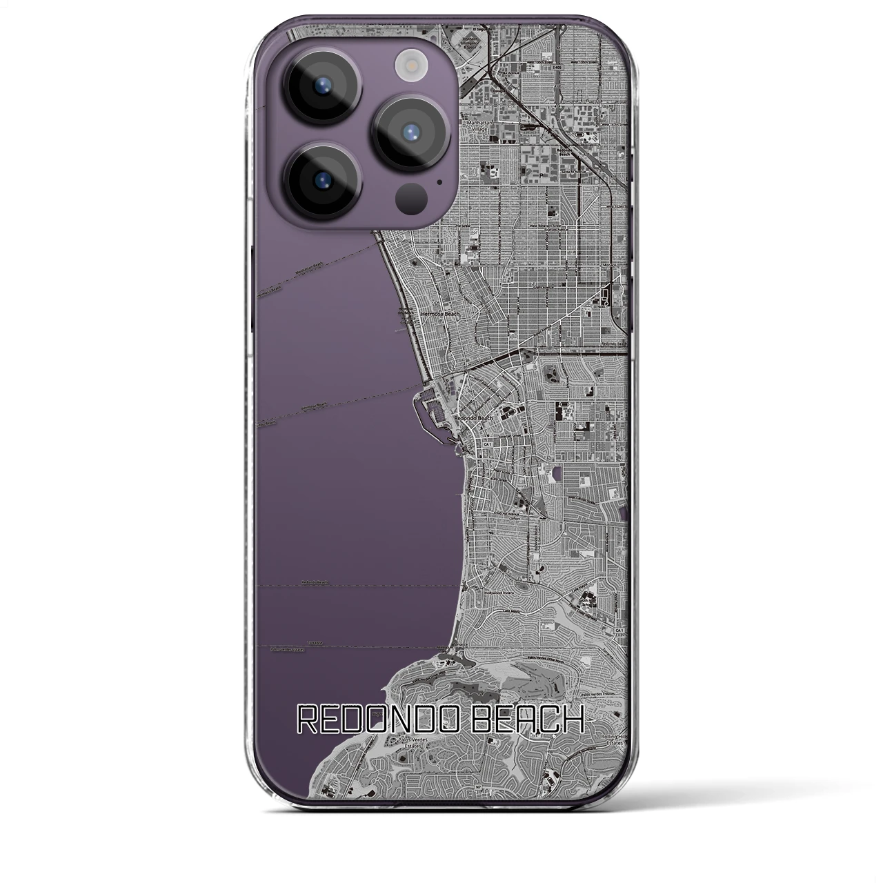 【レドンドビーチ(アメリカ)】地図柄iPhoneケース(クリアタイプ)