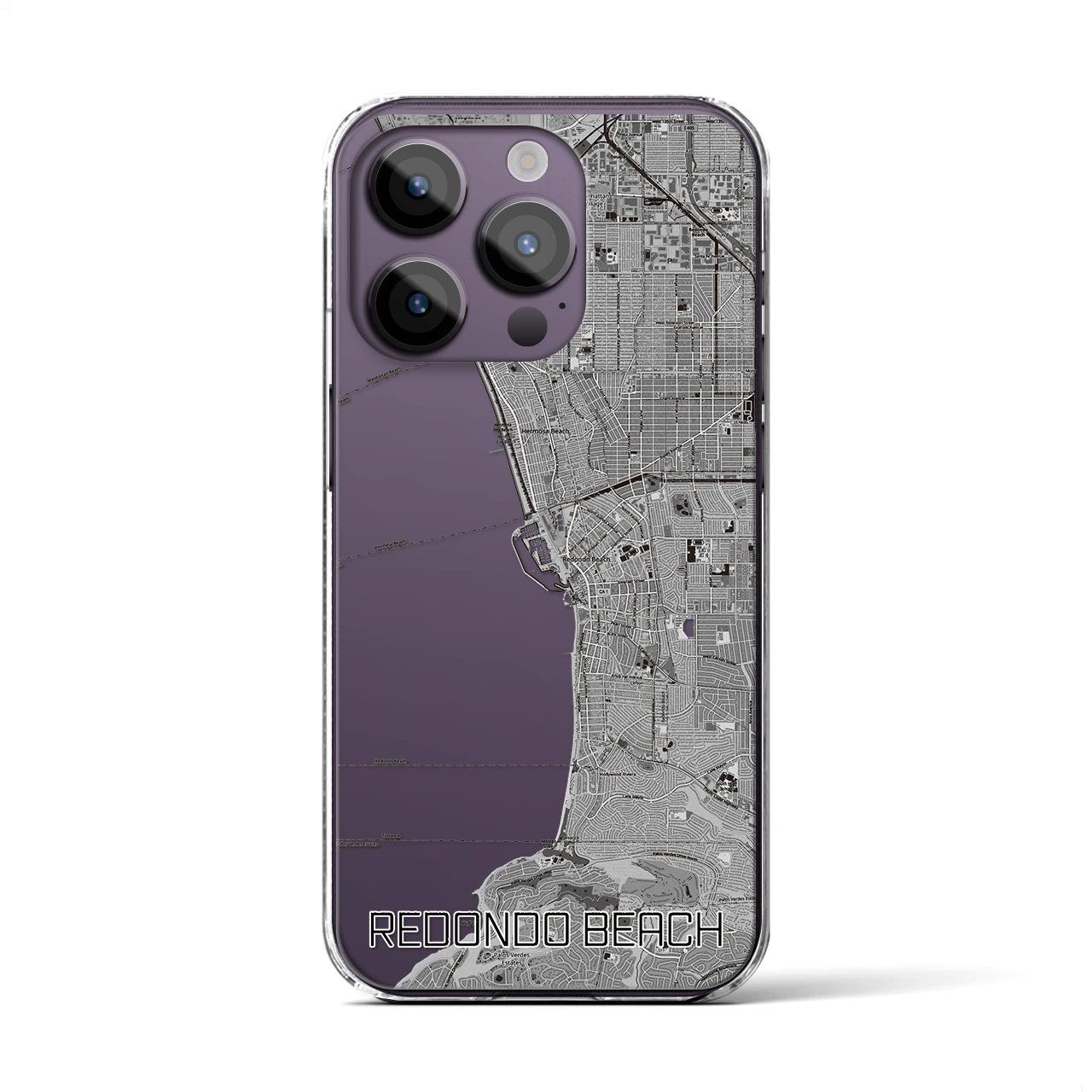 【レドンドビーチ(アメリカ)】地図柄iPhoneケース(クリアタイプ)