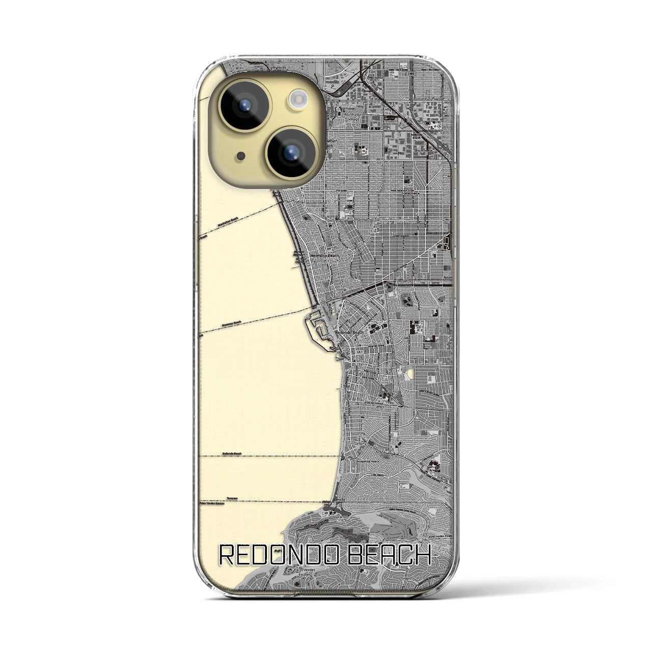 【レドンドビーチ(アメリカ)】地図柄iPhoneケース(クリアタイプ)