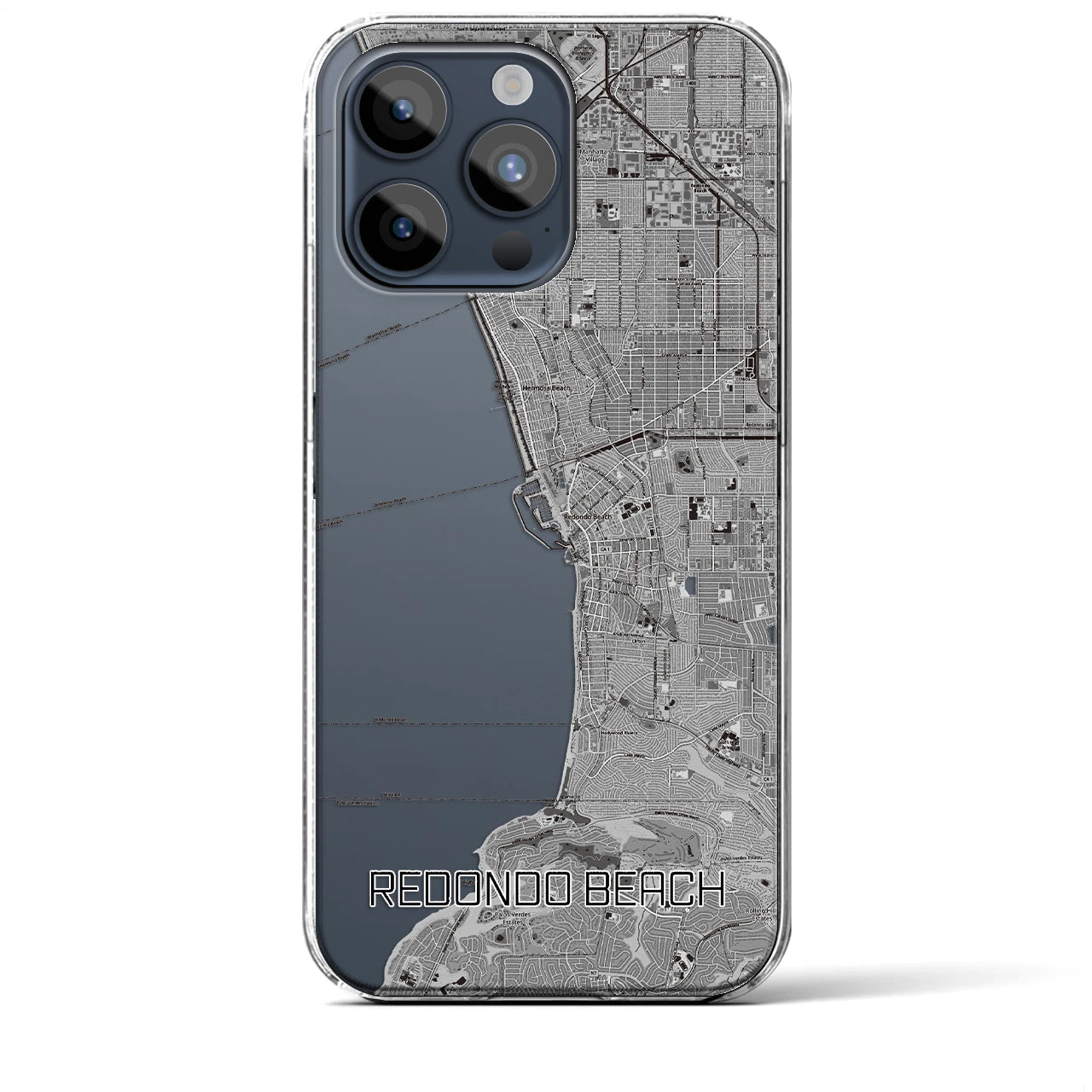 【レドンドビーチ(アメリカ)】地図柄iPhoneケース(クリアタイプ)
