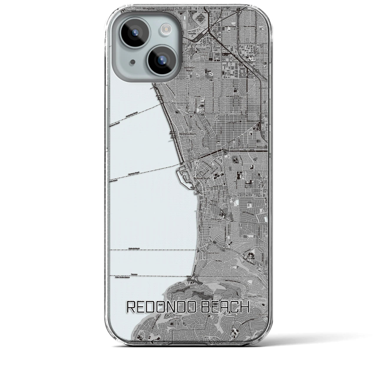 【レドンドビーチ(アメリカ)】地図柄iPhoneケース(クリアタイプ)