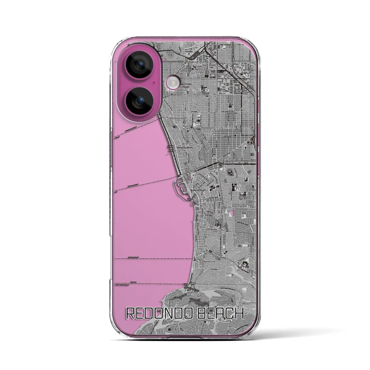 【レドンドビーチ(アメリカ)】地図柄iPhoneケース(クリアタイプ)