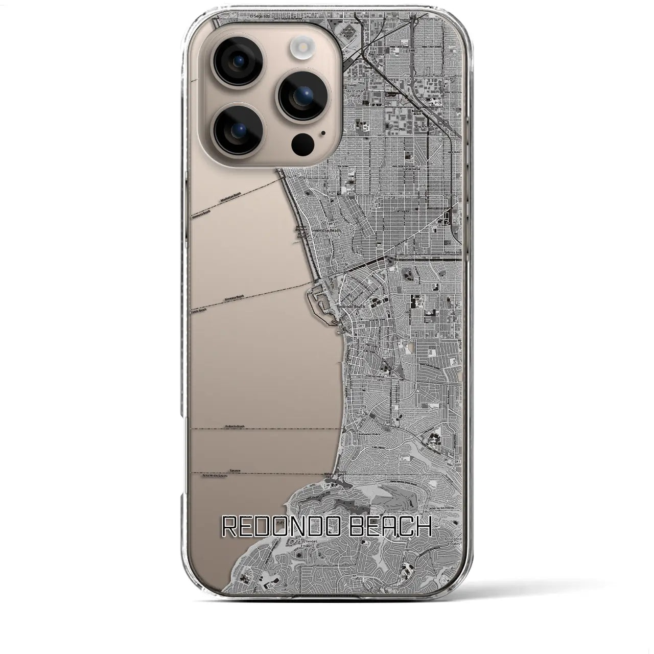 【レドンドビーチ(アメリカ)】地図柄iPhoneケース(クリアタイプ)