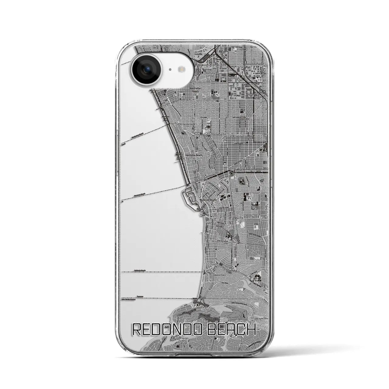 【レドンドビーチ(アメリカ)】地図柄iPhoneケース(クリアタイプ)