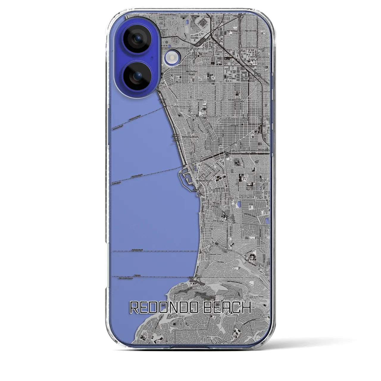 【レドンドビーチ(アメリカ)】地図柄iPhoneケース(クリアタイプ)