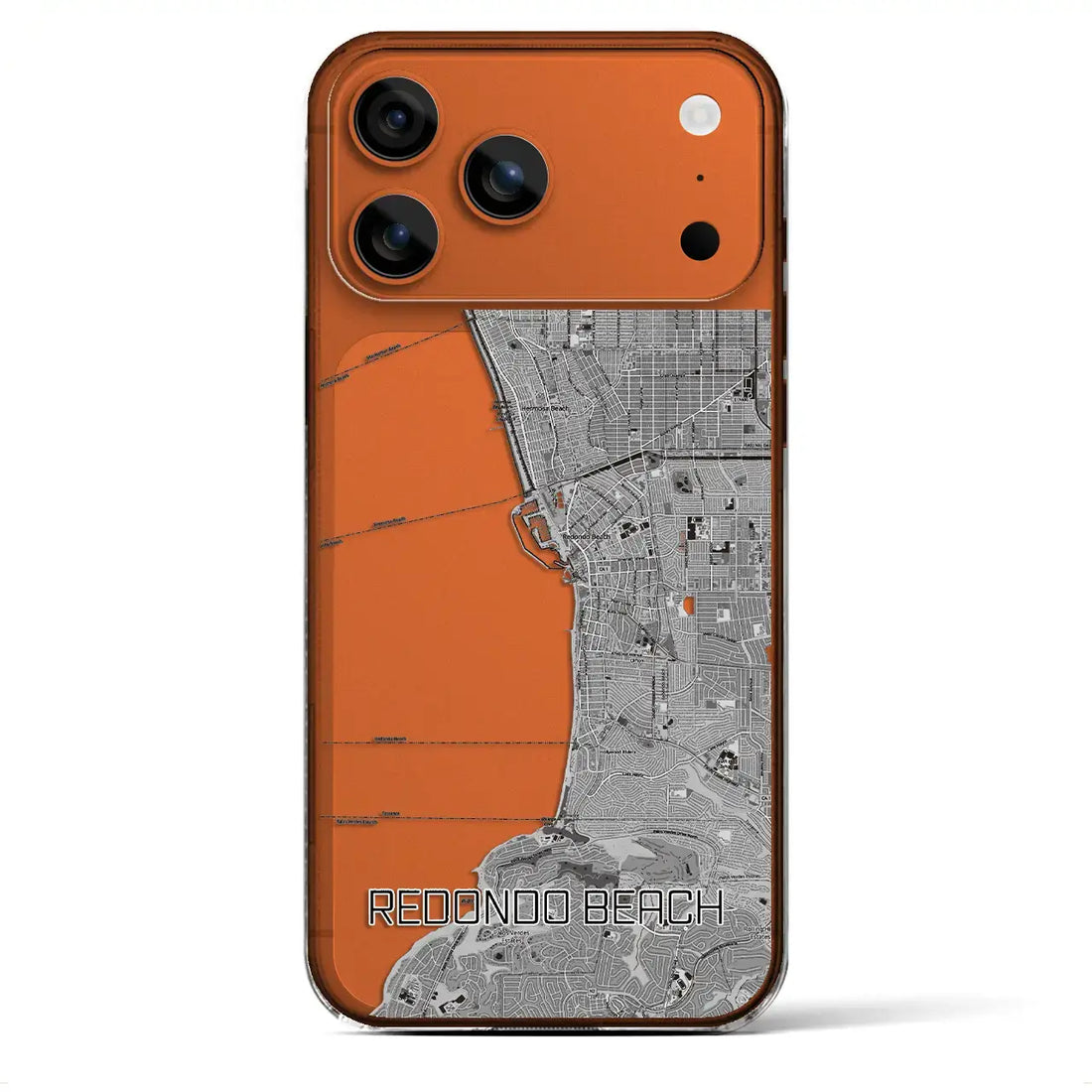 【レドンドビーチ(アメリカ)】地図柄iPhoneケース(クリアタイプ)モノトーン・iPhone 17 Pro Max 用