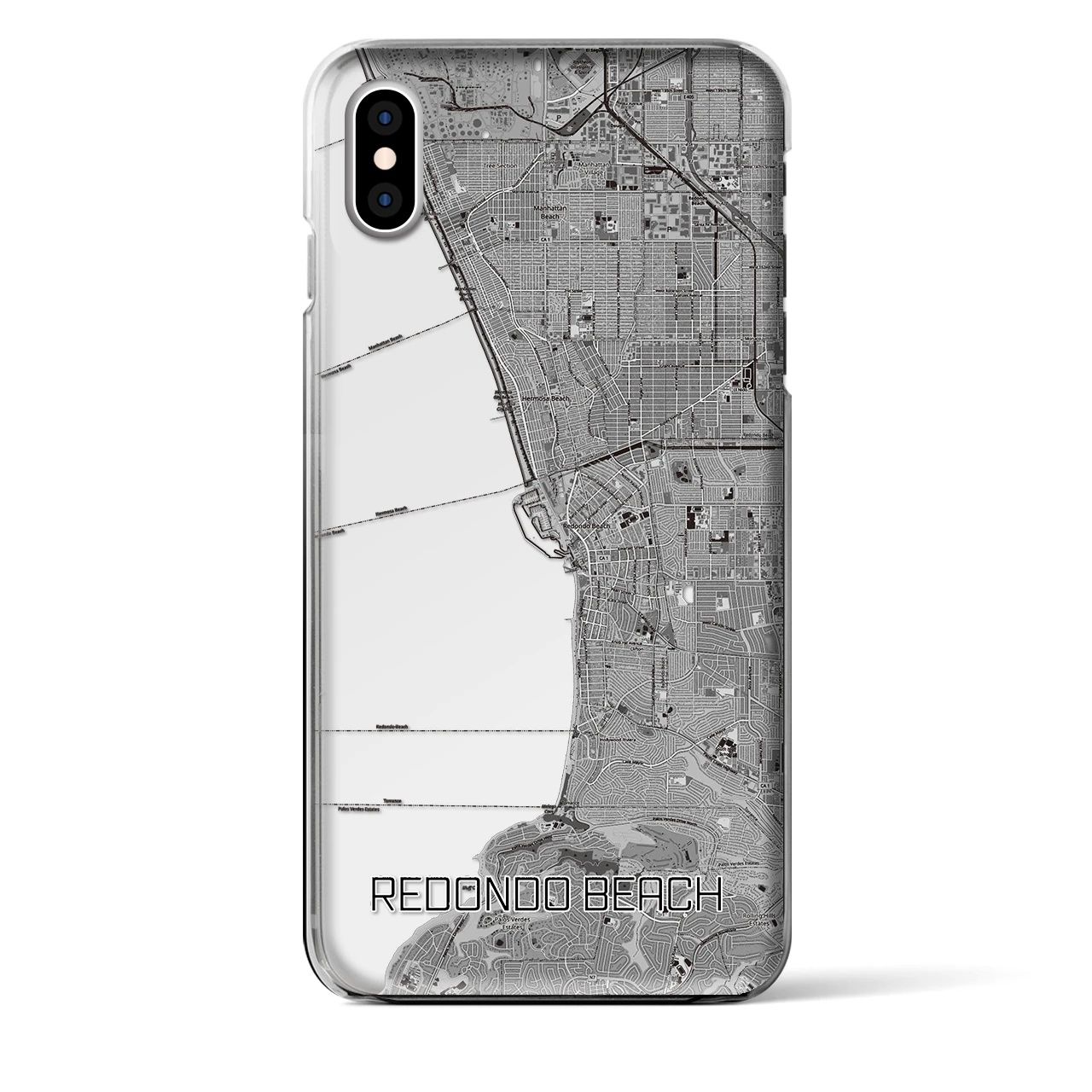 【レドンドビーチ(アメリカ)】地図柄iPhoneケース(クリアタイプ)
