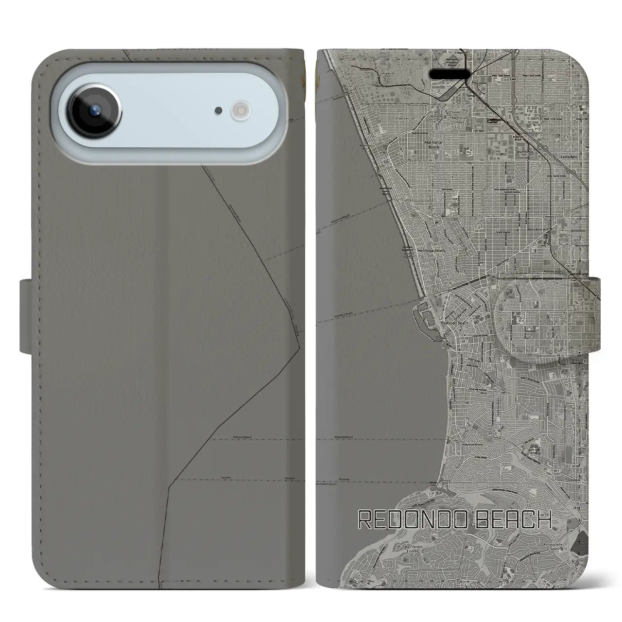 【レドンドビーチ(アメリカ)】地図柄iPhoneケース(手帳タイプ)