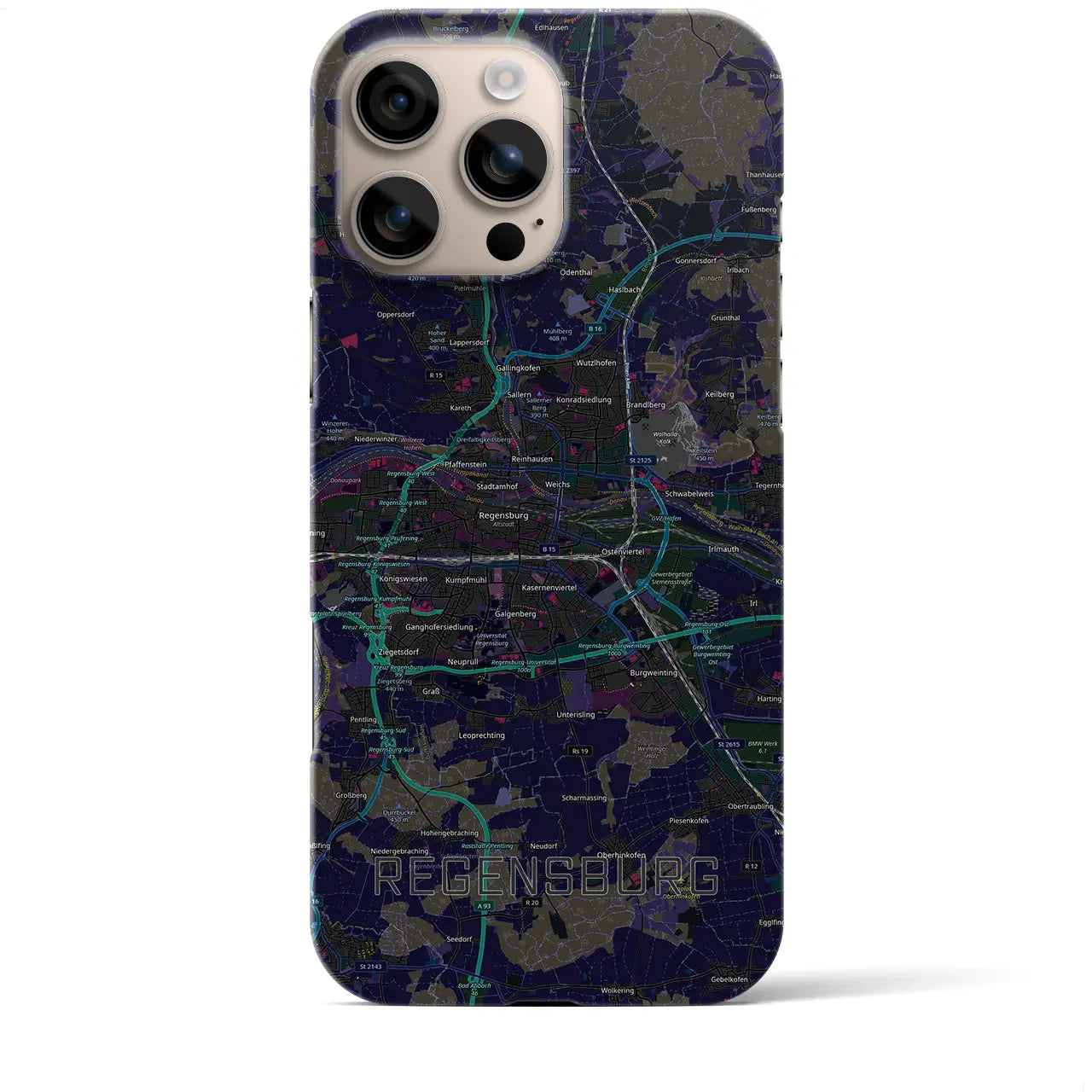 【レーゲンスブルク(ドイツ)】地図柄iPhoneケース(バックカバータイプ)