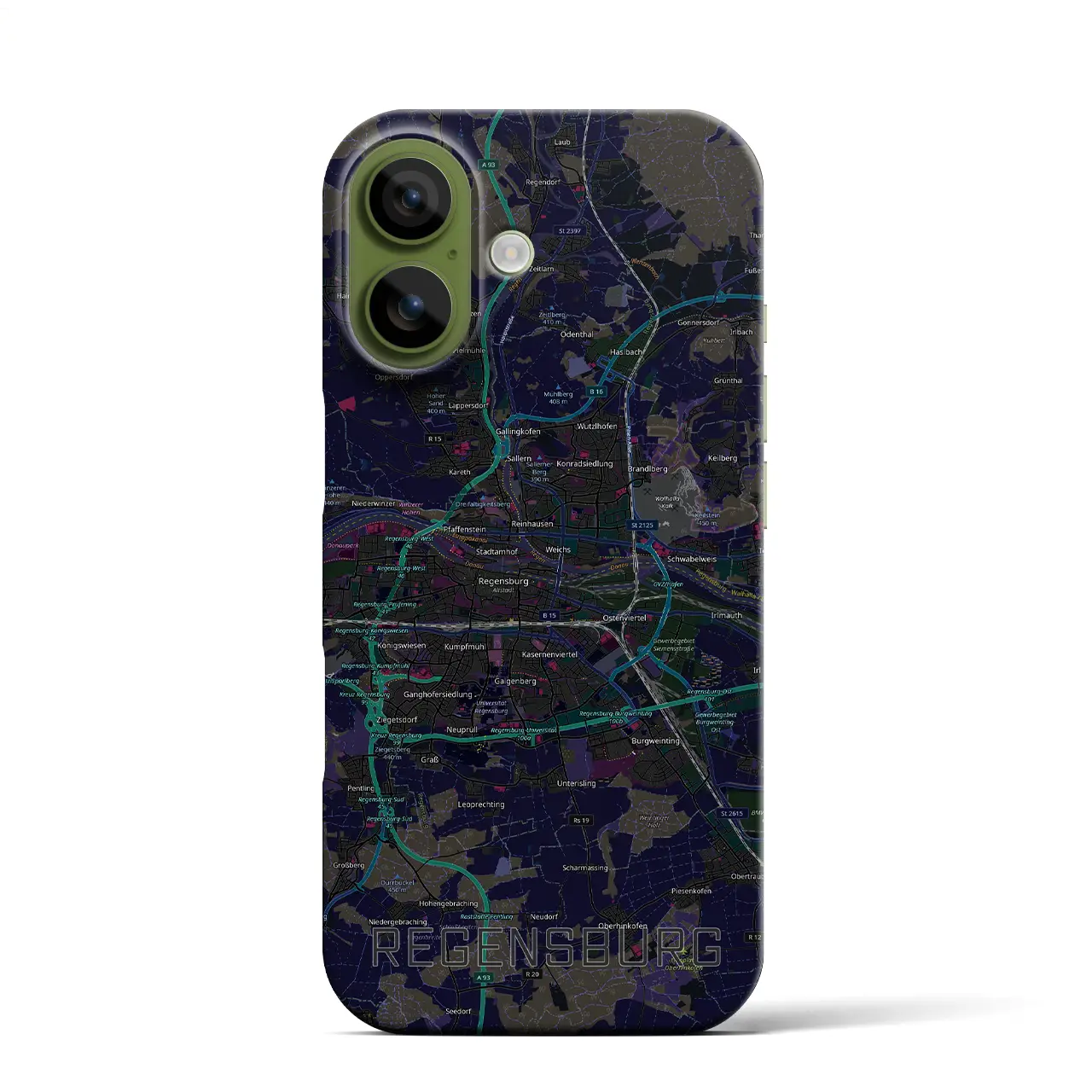 【レーゲンスブルク(ドイツ)】地図柄iPhoneケース(バックカバータイプ)