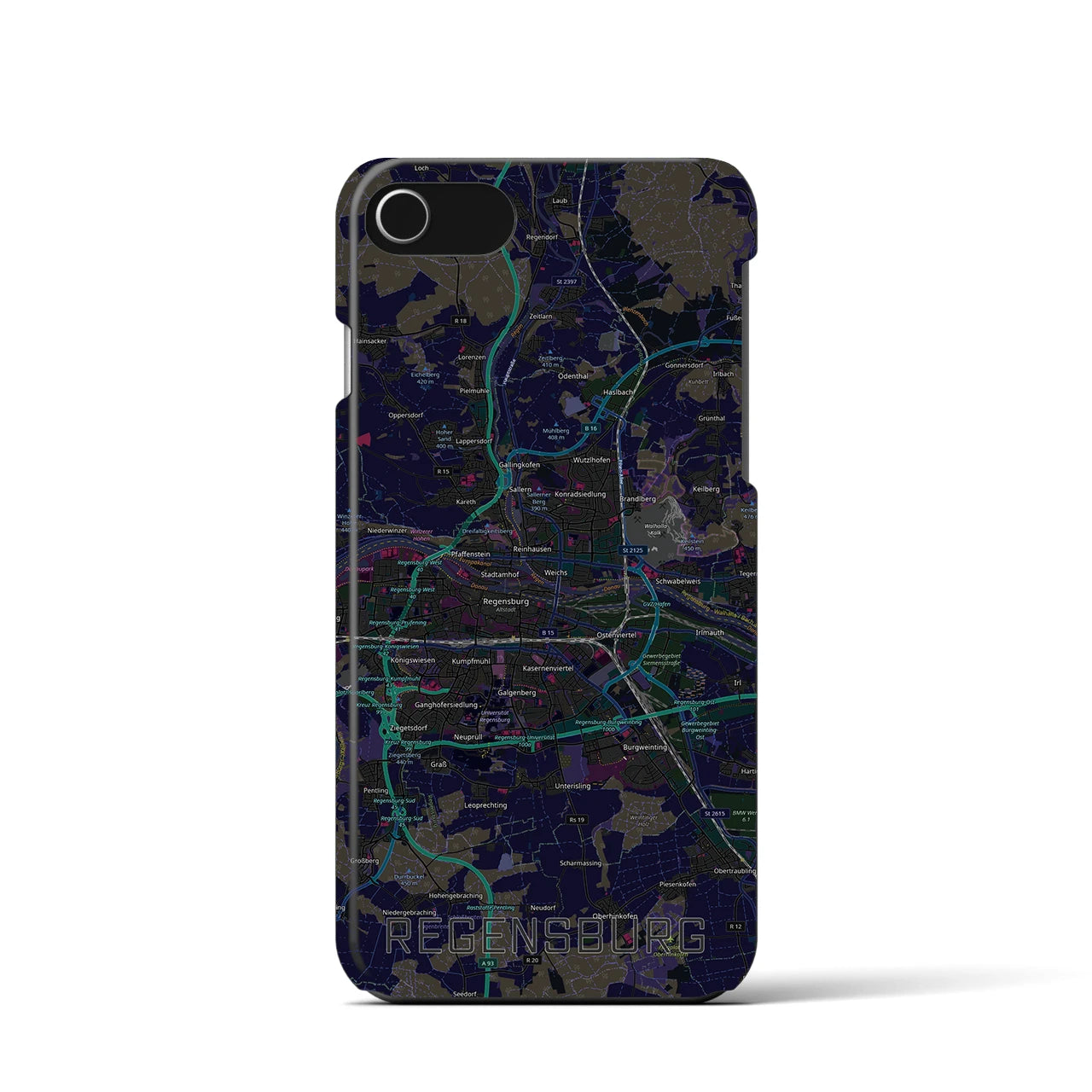 【レーゲンスブルク(ドイツ)】地図柄iPhoneケース(バックカバータイプ)
