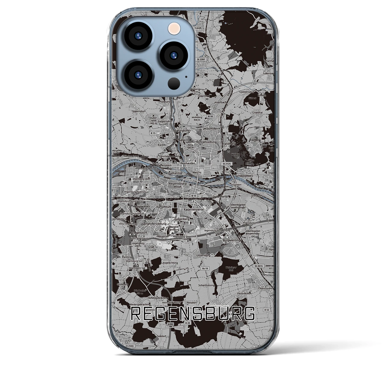 【レーゲンスブルク(ドイツ)】地図柄iPhoneケース(クリアタイプ)