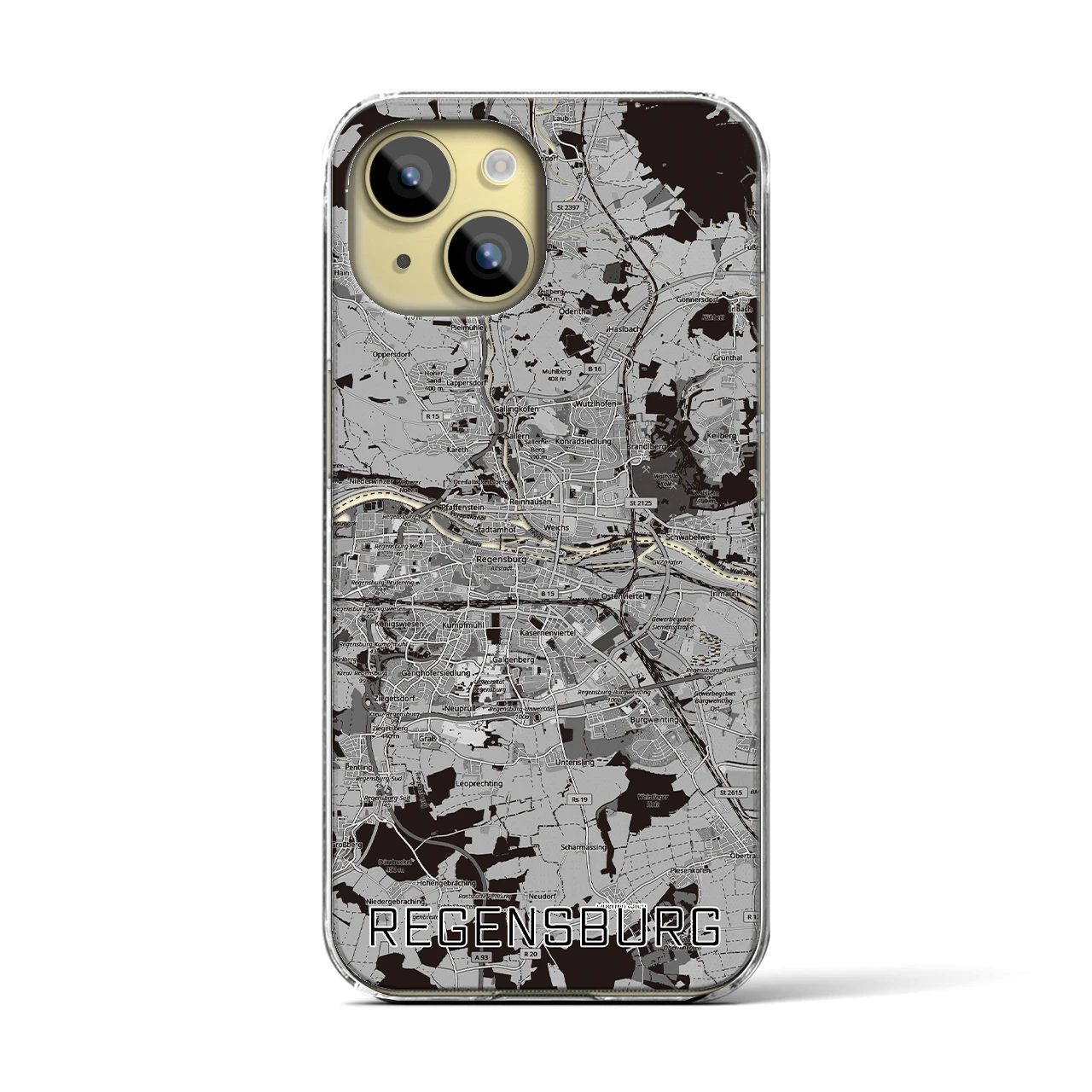 【レーゲンスブルク(ドイツ)】地図柄iPhoneケース(クリアタイプ)