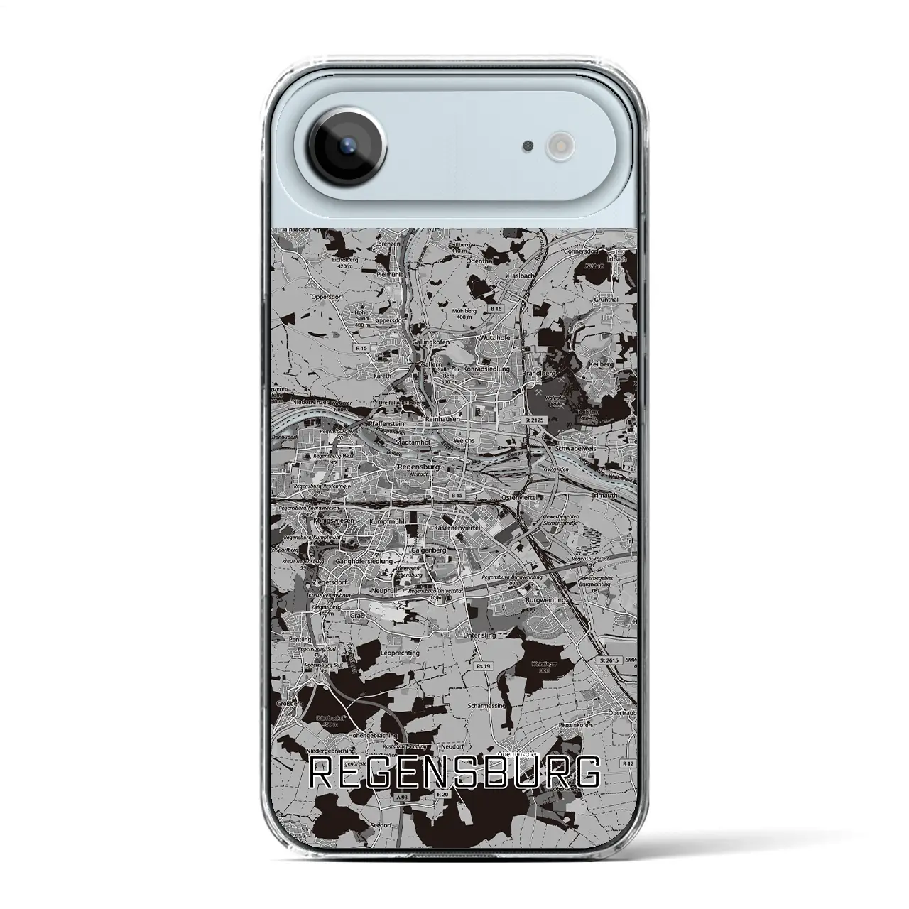 【レーゲンスブルク(ドイツ)】地図柄iPhoneケース(クリアタイプ)
