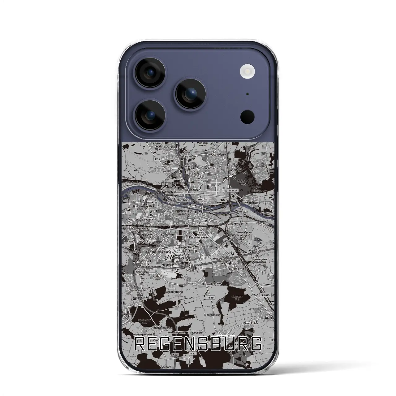 【レーゲンスブルク(ドイツ)】地図柄iPhoneケース(クリアタイプ)