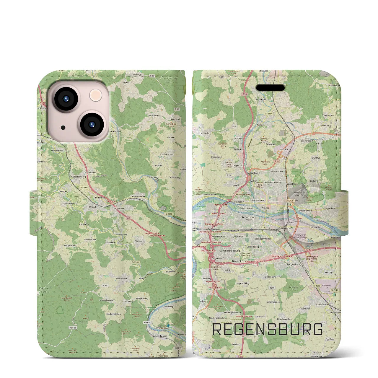 【レーゲンスブルク(ドイツ)】地図柄iPhoneケース(手帳タイプ)